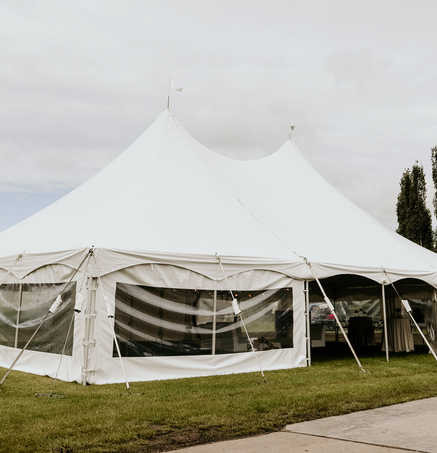 Special Event Rentals pole tent at a wedding destination