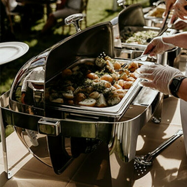 Special Event Rentals' catering equipment featuring chafing dishes