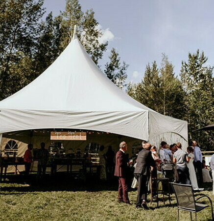 Special Event Rentals frame tent in a wedding reception